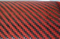 Tela roja de la fibra de Aramid de la armadura de tela cruzada de los materiales compuestos 2X2 de la fibra de carbono de Du Pont