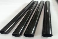 tubo de alta resistencia de la fibra de carbono del tubo redondo de la fibra de carbono del llano de la tela cruzada 3K